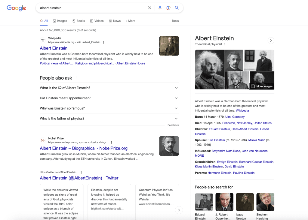 Knowledge Graph on the right sidebar